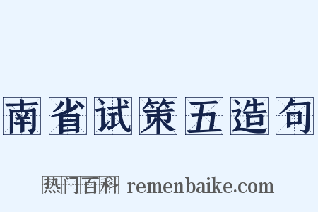 南省试策五造句是什么意思的图片